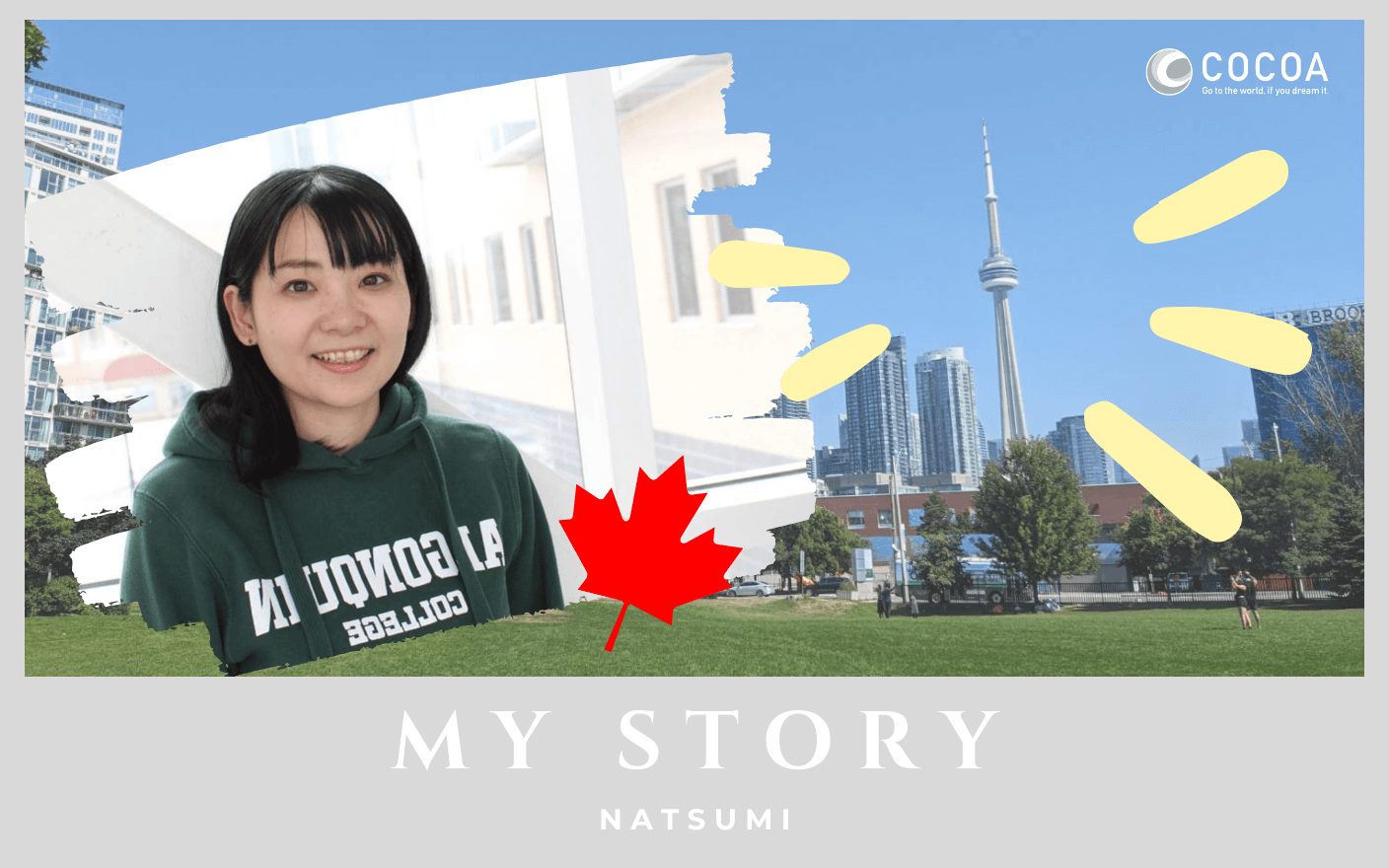 写真1－留学生の顔写真とカナダの風景