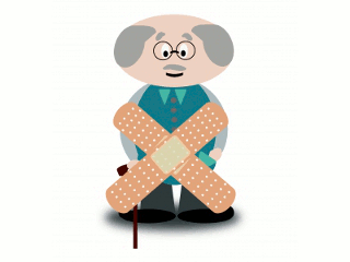 老人が病気になっているイメージ